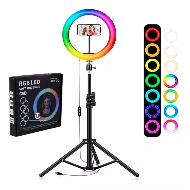 Aro Led Multicolor de 36cm + Trípode